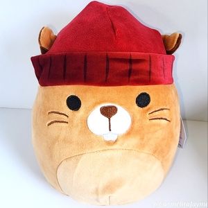 🍁 CHIP 🦫 Beaver w/Red Hat Harvest Squad Original Squishmallow by Kelly Toy NWT